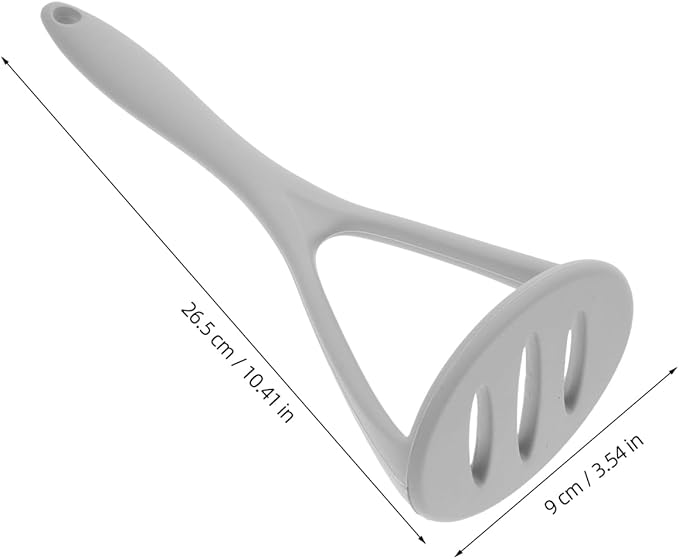 ABOOFAN Potato Masher, Silicone Manual Masher Nonstick Pumpkin Ricer Press Mashed Mud Crusher Kitchen Tools for Bean Root Vegetables Fruits Baby Food Avocado Garlic Grey