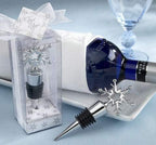 Pack of 3, Alloy Bar Wine Tools Snowflake Shape Wine Beverage Bottle Stoppers with Gift Box for Guests Adults Travel Theme Baby Shower Bridal Shower Party Supplies Engagement Wedding Gift