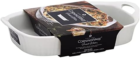 Corningware 1105936 French White 3qt/2.85L Oblong Ceramic Casserole Bakeware Dish