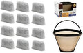 GOLDTONE 8-12 Cup Coffee Filter & Set of 12 Charcoal Water Filters fits Cuisinart Coffee Maker and Brewers. Replaces your CUISINART #4 Cone Reusable Coffee Filter & CUISINART Water Filter