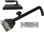 Chef Master Griddle Scraper Cleaning Kit Combo - Flat Top Grill Cleaner w/Replacement Blade & Scrubber - Griddle Cleaning Kit - Long Handle, Stainless Steel Flat Grill Scraper - 90254
