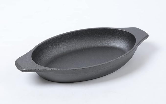 HAWOK Cast Iron Oval Mini Single Serving Bowls cooking/baking pans 6.5"LX4.7"W, 12oz, 6 Pcs