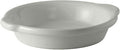 Tuxton China BWN-2003 Au Gratin Dish, 20 oz., 8-1/8" x 7-3/8" x 1-5/8" H, Round, Microwave and Dishwasher Safe, Oven Proof, Fully Vitrified, Ceramic, DuraTux, White, Pack of 12