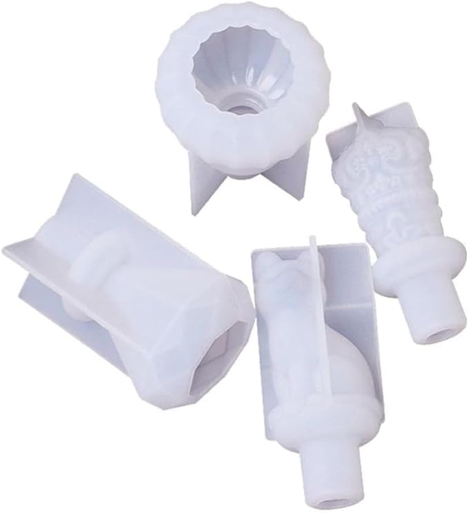 5Pcs White Bottle Stopper Silicone Mold,Crystal Epoxy Wine Bottle Stopper Mold,Reusable Beverage Bottle Stoppers Silicone Molds Cork Cover Wine Stoppers,Bar and Wine Tools