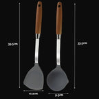 Food Grade Silicone Kitchenware Spatula Wooden Handle Set Kitchen Cooking Tools