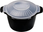 Pamperεd Chεf Large Micro Cookware 2 Quart, Pampered Bowls Chef, Microwave Steamer for Vegetables, Cooker for Microwave - BPA Free, Dishwasher Safe
