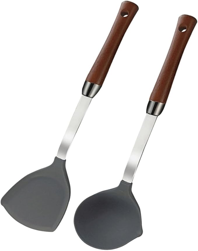 Food Grade Silicone Kitchenware Spatula Wooden Handle Set Kitchen Cooking Tools