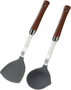 Food Grade Silicone Kitchenware Spatula Wooden Handle Set Kitchen Cooking Tools