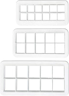 3Pcs White Square Cookie Cutter Set, Geometric Multicutter Square Cake Fondant, Cookie Biscuit Cutters Cake Decorating,Cookie Cutters Baking Tools and Accessories(3 Size）