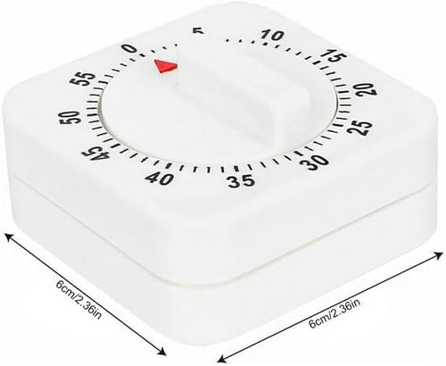 1Pc White Simple Fashionable Timer Clock,60-Minute Mechanical Kitchen Wind up Timer Visual Cooking Clock with Loud Alarm No Batteries Required for Cooking Baking and Kitchen,Thermometers and Timers