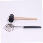 PRETYZOOM 2 Pack Coconut Opener Tool with Hammer Set, Stainless Steel Coconut Puncher with Rubber Mallet, Effortless Fruits Opening Kit for Home