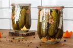 Weck Tulip Jar - Sour Dough Starter Jars for Sourdough - 1 x WECK 745 Large Clear Jar with Wide Mouth - 1 Liter Includes Glass Lid, rubber seal and steel clips