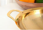 Stainless Steel Colander With Handle and Legs Drain Basket for Pasta, Spaghetti, Berry, Veggies, Fruits, Noodles, Salads, Fruit Colander Strainer Metal Rice Sieve Kitchen Utensils-Silver