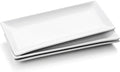 WishDeco Serving Platters Set of 3, Large Serving Trays 14 inch, White Serving Plates, Ceramic Rectangle Plate, Long Platter for Cake, Sushi, Steak, Dessert, Buffet