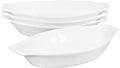 6" x 4" Ceramic Oval Small Au Gratin Baking Dishes 7 oz, Set of 4 Banana Split Bowls, Oven and Microwave Safe, for 1 person servings, Bakeware with Handle(8.3 IN) for Kitchen and Home