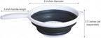Handy Housewares 8" Round Space Saving Collapsible Silicone Kitchen Colander Food Strainer with Handle - White (2 Pack)