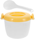 PRETYZOOM Microwave Rice Cooker Large Capacity Insulated Lunch Box with Spoon Portable Steaming Pot for Home Office Dormitory Cooking