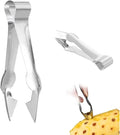 2Pcs Multi-Functional Fruit and Vegetable Stem Remover Clip, Strawberry Huller, Pineapple Eye Remover, Silver Stainless Steel Handle