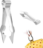 2Pcs Multi-Functional Fruit and Vegetable Stem Remover Clip, Strawberry Huller, Pineapple Eye Remover, Silver Stainless Steel Handle