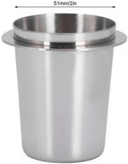 Coffee Dosing Cup 51mm, Espresso Coffee Dosing Cup, Stainless Steel Dosing Cup Compatible with All 58mm Portafilter,Coffee Powder Cup, Coffee Powder Feeder (1, Silver, 51mm)