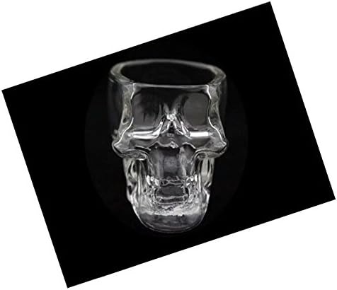 Tvoip 2PCS Kitchen & Dining Entertaining Glassware Drinkware Old Fashioned Glasses Skull Cup for Serving Scotch Whiskey Mixed Drinks (2)