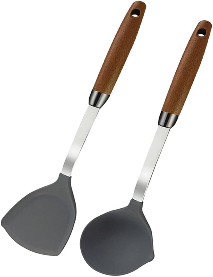 Food Grade Silicone Kitchenware Spatula Wooden Handle Set Kitchen Cooking Tools