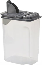 3.5 Quart Plastic Food Dispenser, Clear Bottle with Gray Lid (1 piece) 7.5 inches long x 3.75 inches wide x 9.25 inches high