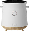 BANU Small Mini Rice Cooker Low Carb, Reduce Sugar, Keto Friendly 3 Cups Standard Capacity, 1 Cup Low-Carb Mode, Keep Warm 24 Hours Preset For White, Brown Rice, Soup, Cake (WHITE)