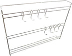 Wall Mounted Stainless Steel Wire Kitchen Utensil Rack 18"X24" with 20 Hook Hanger, Commercial Kitchen Organizing Shelving Storage for Pots, Pans, Cookware in Restaurant