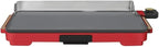 Electric Griddle 12x22 Inch with Backsplash, Nonstick Cooking Surface, Adjustable Temperature Control (Tomato Red)
