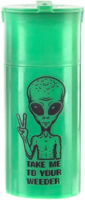 EZ SPLITZ Cap & Crusher - 2-in-1 Herb Grinder with Extra Large Storage - Pop Art Edition (Green)