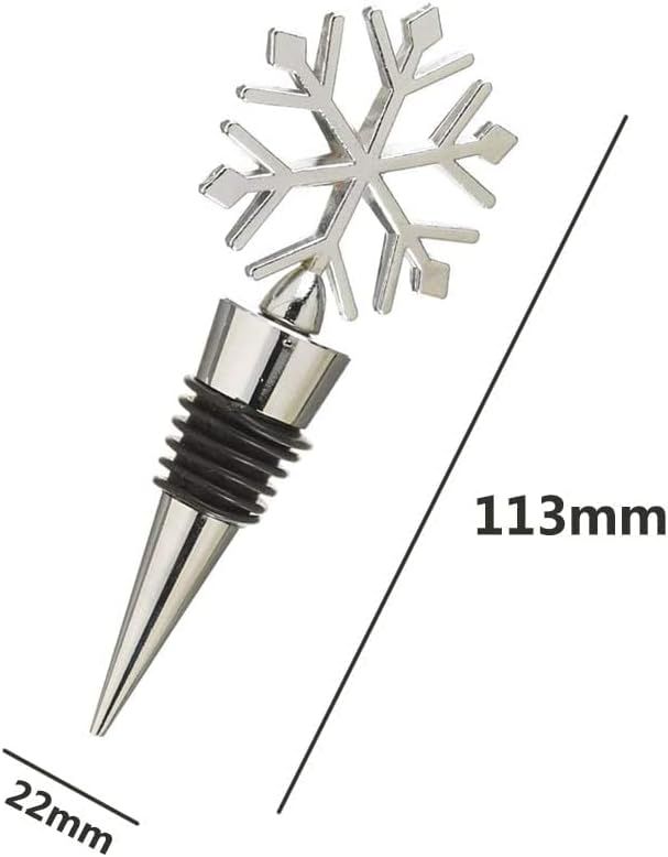 3 PCS Snowflake Design Wine Bottle Stopper Alloy Beverage Bottle Stopper Bar Wine Tool