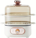 Steamer Pot 8 Modes Fast Heating with Boil Dry Protection Egg Cooker for Hard Boiled Beige