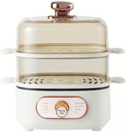 Steamer Pot 8 Modes Fast Heating with Boil Dry Protection Egg Cooker for Hard Boiled Beige