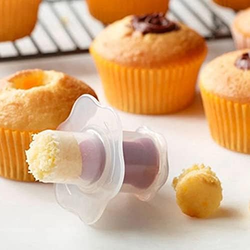 2Pcs Red Cake Digger,Cupcake Corer Tools,Muffin Cake Pastry Corer Model Plunger Cutter Decorating Reusable Plastic Cake Digging Holes for Muffin Cake Filling Fruit and Vegetable Tools