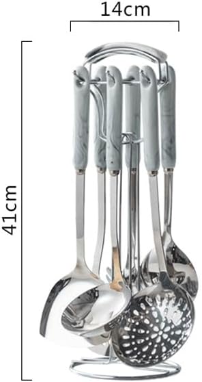 Ceramic Handles Cooking Tool Set Steel Kitchen Utensils Of Cookers Shovels Spoons Strainer(D)