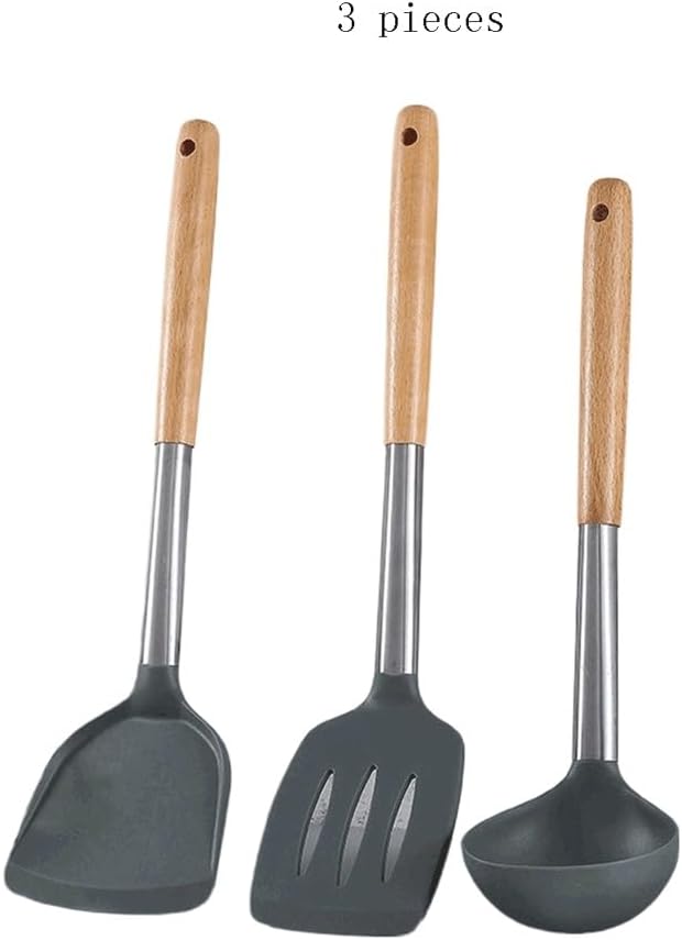 Food Grade Silicone Kitchenware Spatula Wooden Handle Set Kitchen Cooking Tools