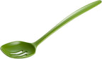 Hutzler 6-piece Melamine Cooking Utensils Set, Includes a 12-inch Long Slotted Spoon, Solid Spoon, Mixing Spoon, Slotted Turner, Soup Ladle, and Storage Crock, Green