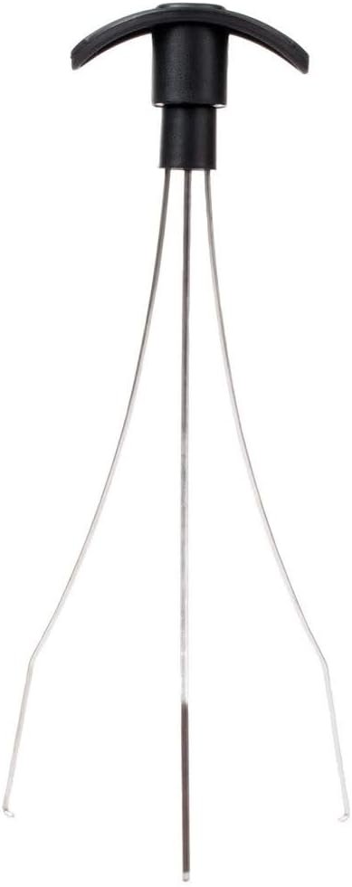 Stainless Steel 3-Pronged Wine Bottle Cork Retriever with Black Handle