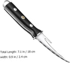 Shrimp Line Cutter and Peeling Knife with Wood Handle, Seafood Cleaning Tool for Shrimp Deveining and Fish Fillet Preparation, Kitchen Specialty Gadget for Home Cooking