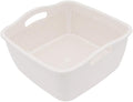 SoarRokt 2-in-1 Kitchen Colander Food Strainer Bowl Sets，Multifunction Large Plastic Washing Bowl and Strainer (white) (A18)