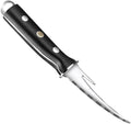 ibasenice Shrimp Line Peeler and Cutter with Wood Handle, Stainless Steel Seafood Deveining Tool for Shelling Shrimp and Cleaning Fish Maw, Kitchen Specialty Gadget for Seafood Preparation