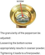 Original Greek Pepper Mill, European Style Salt and Pepper Grinder, 9-Inch (Brass)
