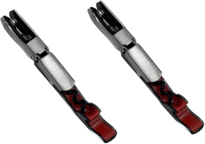 TSA Compliant Corkscrew Bottle Opener, Black Double Hinged, Stainless Steel Wine Key (2 Pack)