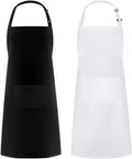Syntus Apron for Men Women, Adjustable Cooking Kitchen Chef Aprons with 2 Pockets, Cotton/Polycotton/Polyester