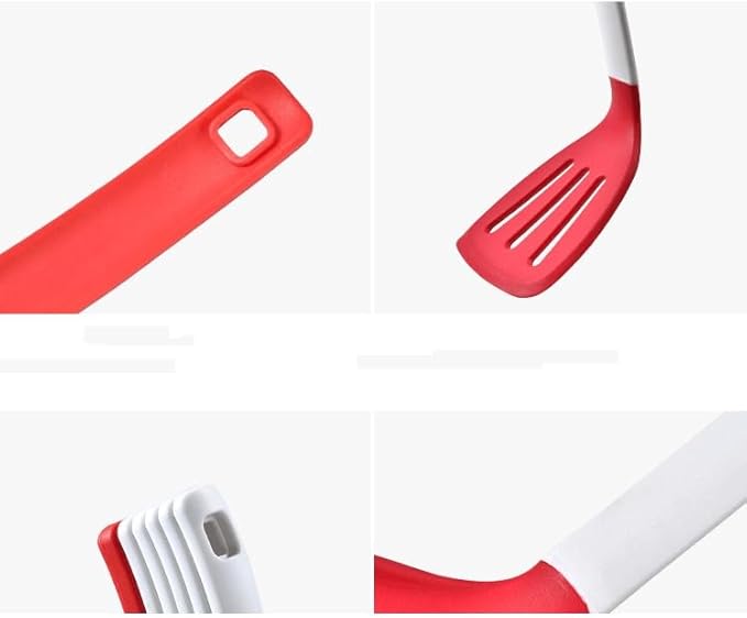 Heat Resistant Soup Spoon Brush Ladle Silicone Non Stick Spatula Kitchen Tools Cooking Utensil Set(Black)