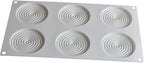 6 Holes Spiral Shape Silicone Mold 3D Cake Moulds Mousse for Ice Creams Chocolate Pastry Bakeware Dessert Art Pan