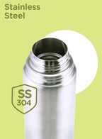 Milton Thermosteel Flip Lid 500, Double Walled Vacuum Insulated Thermos 500 ml | 16 oz | 24 Hours Hot and Cold Water Bottle with Cover, Stainless Steel, BPA Free, Leak Proof | Silver