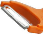 Börner Vegetable Peeler (6-in-1) • Garnishing Peeler with Grater • Multifunctional Peeler for Fruits & Vegetables • Fruit Peeler, Universal Peeler, Potato Peeler • Color: Orange