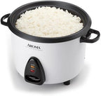 AROMA Rice Cooker, 10-Cup (Uncooked) / 20-Cup (Cooked), Steamer, Auto Keep Warm, Soup Maker, Oatmeal Cooker, Large Rice Cooker, 5 Qt, White, ARC-360-NGP
